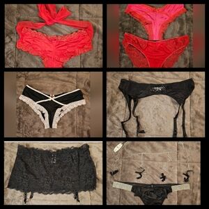 Victorias Secret Bundle panties/garters- sizes M & L